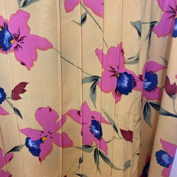 Roaman's V-Neck long summer dress SZ 24W Floral on apricot background NEW - Picture 8 of 8